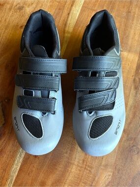 Ladies Gray Velcro cycling spin Sport Shoes